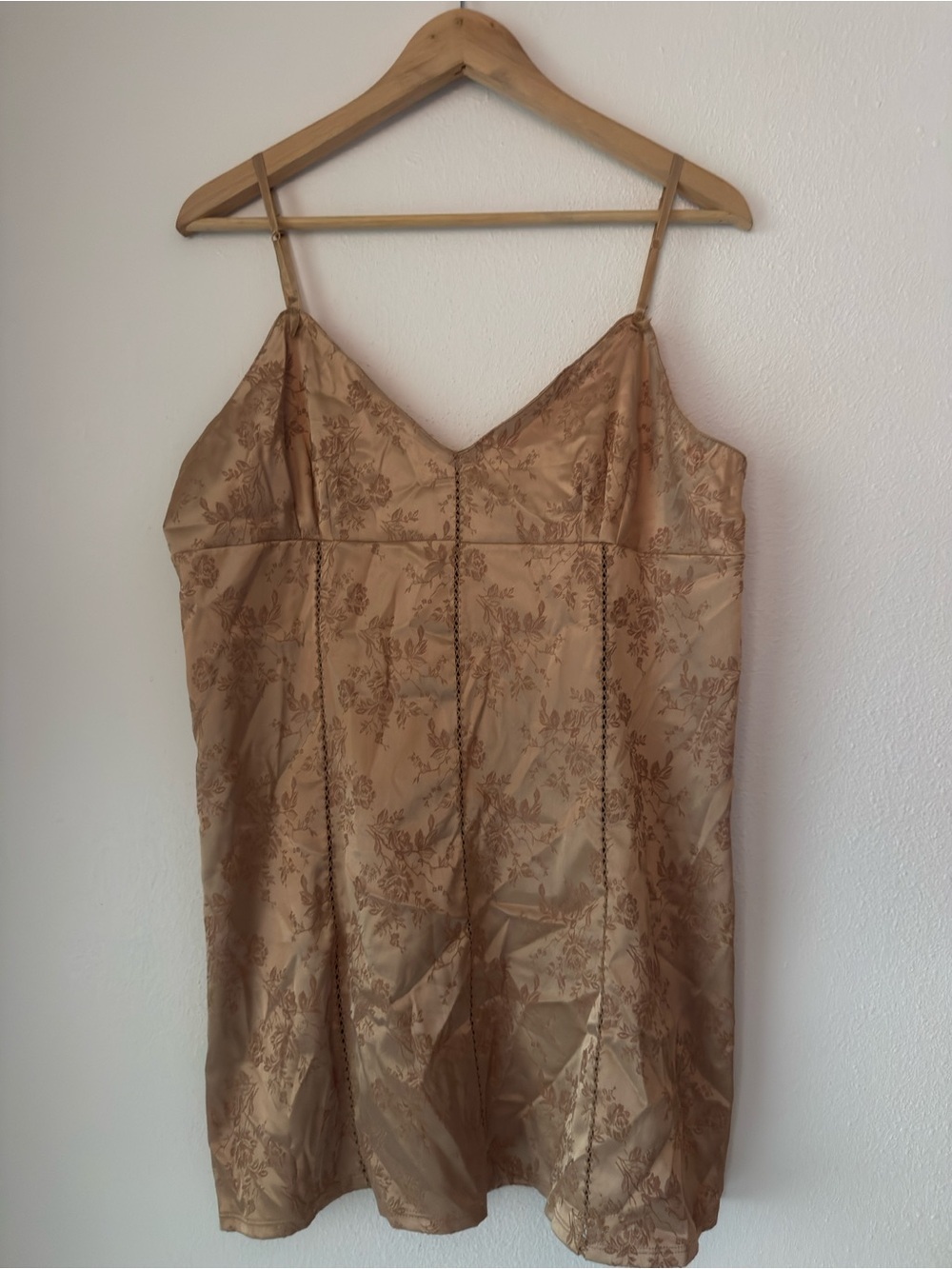 Vintage Victorias Secret Floral Slip Dress L Gold Corset Floral Lingerie